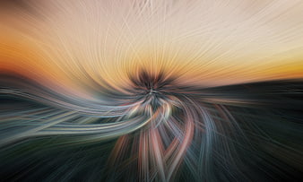 Abstract Digital Art with Swirling Light Streaks and Vibrant Colors