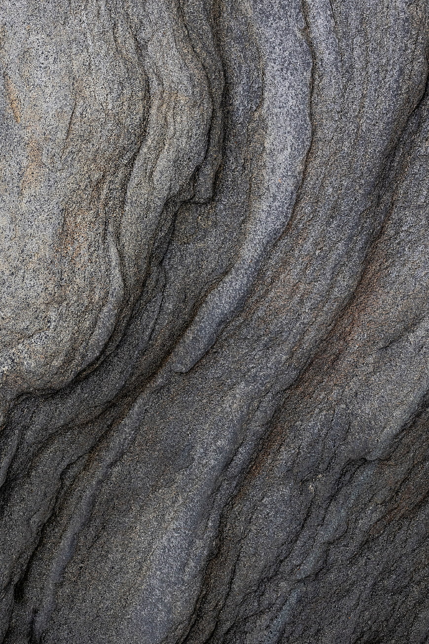 Abstract Wavy Gray Rock Texture Close-Up