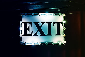 Vintage Marquee Exit Sign with Light Bulbs