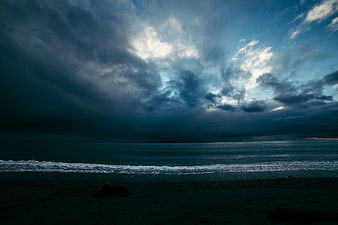 Dramatic Stormy Ocean Sky at Dusk