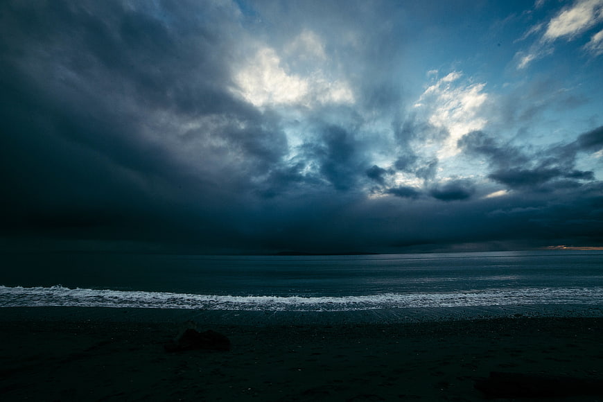 Dramatic Stormy Ocean Sky at Dusk