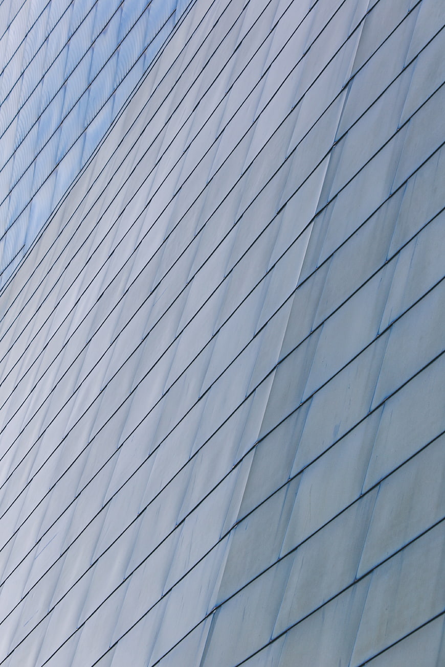 Abstract Modern Glass Building Facade with Diagonal Lines