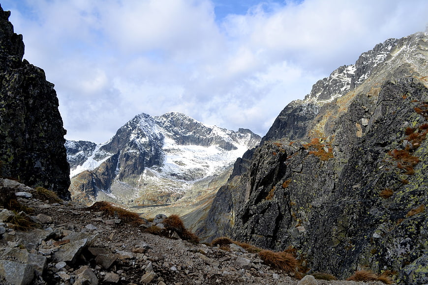 Snowy mountain peak in the Tatra Mountains, Slovakia