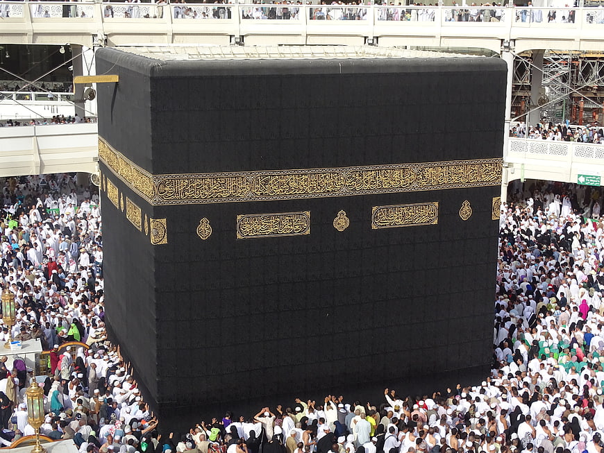 The Kaaba in Mecca Surrounded by Pilgrims