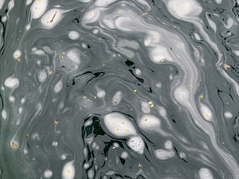 Abstract Gray and White Swirling Water Texture with Bubbles