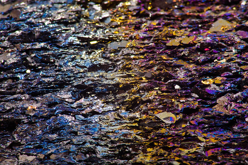 Iridescent Mineral Texture Close-Up