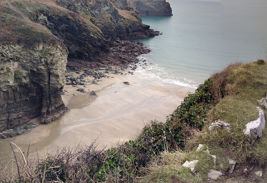 Scenic view of Bossiney Cove in North Cornwall