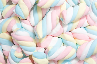 Pastel Swirl Marshmallows Close Up