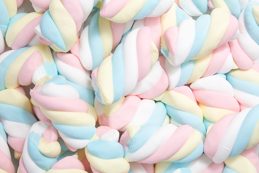 Pastel Swirl Marshmallows Close Up