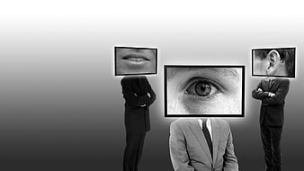 Conceptual Businessmen With Screens Replacing Heads
