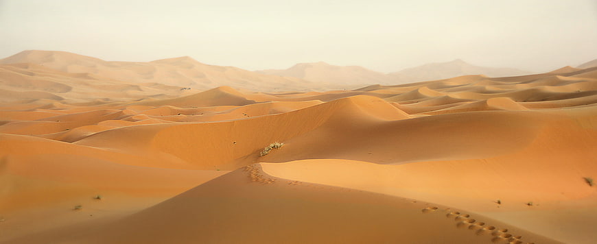 Vast Sahara Desert Sand Dunes Landscape in Morocco
