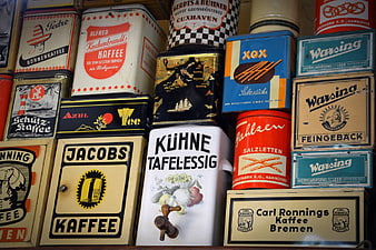 Vintage German Coffee Tins and Food Packaging Collection