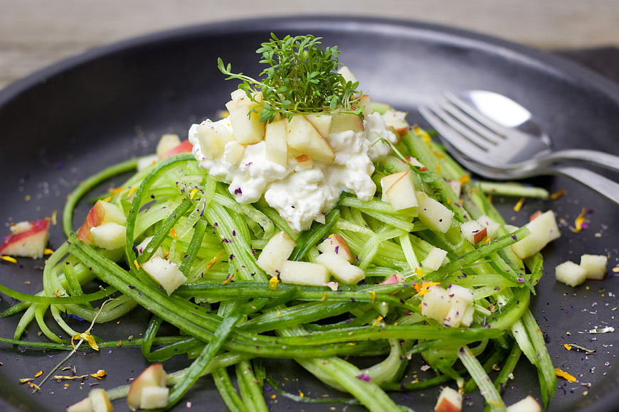 Fresh Cucumber Salad with Apple and Cream Cheese