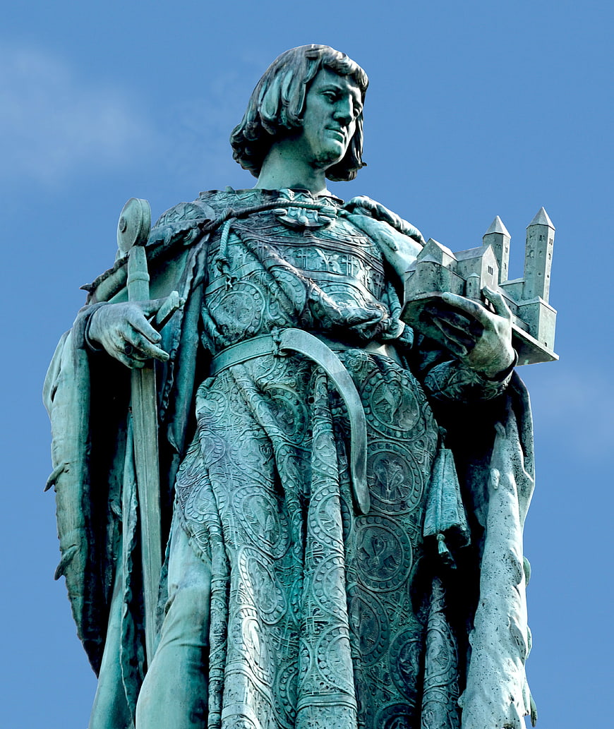 Bronze Statue of Henry the Lion Holding Sword and Castle