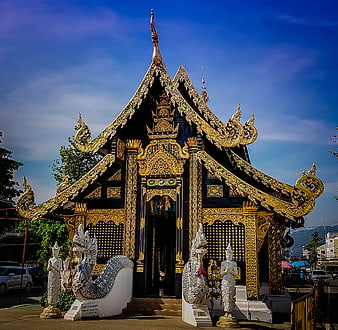 Ornate Golden Thai Temple in Chiang Mai