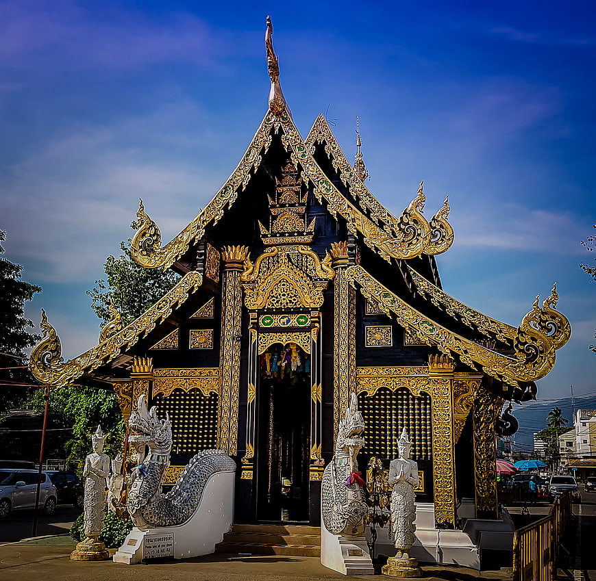 Ornate Golden Thai Temple in Chiang Mai
