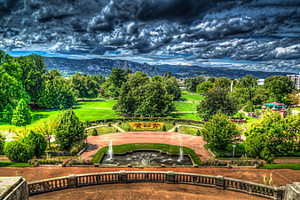 Dramatic HDR View of Parc Jouvet in Valence, France
