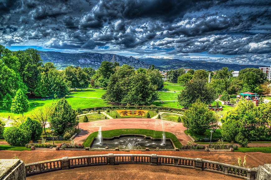 Dramatic HDR View of Parc Jouvet in Valence, France
