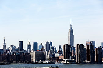 Empire State Building and Manhattan Skyline from the Water