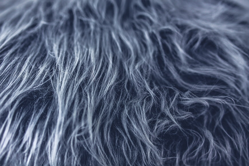 Close-up texture of soft gray fur background