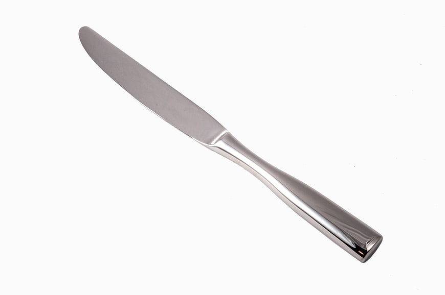 Stainless Steel Table Knife On White Background