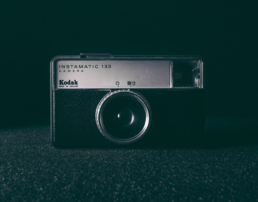 Vintage Kodak Instamatic 133 Camera on Dark Background