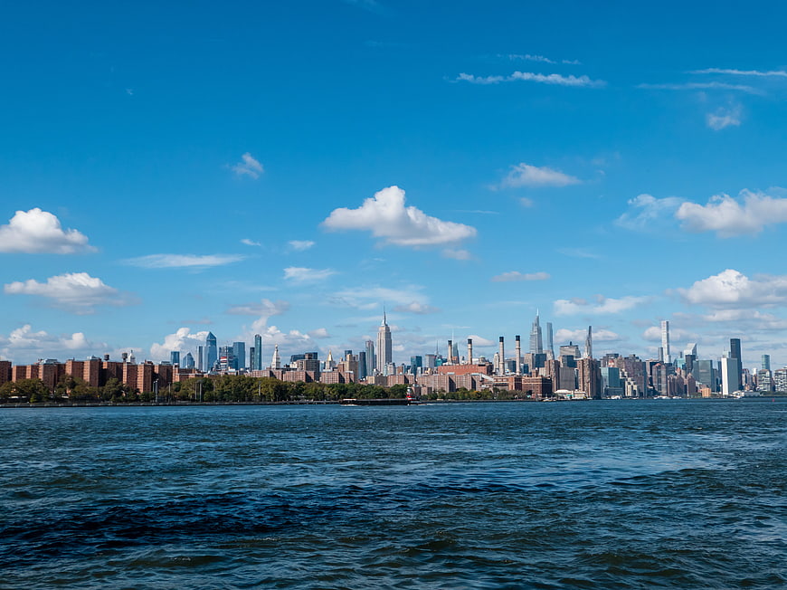 Manhattan Skyline View Across the River on a Sunny Day