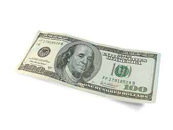 One hundred dollar bill isolated on white background
