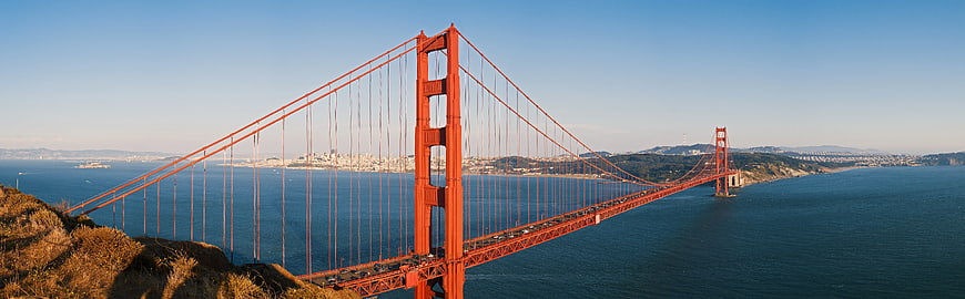 Golden Gate Bridge panoramic view San Francisco