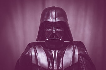 Darth Vader Action Figure Portrait With Purple Background