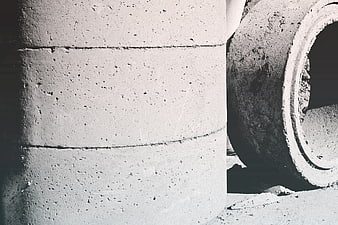 Black and White Concrete Pipes Construction Texture