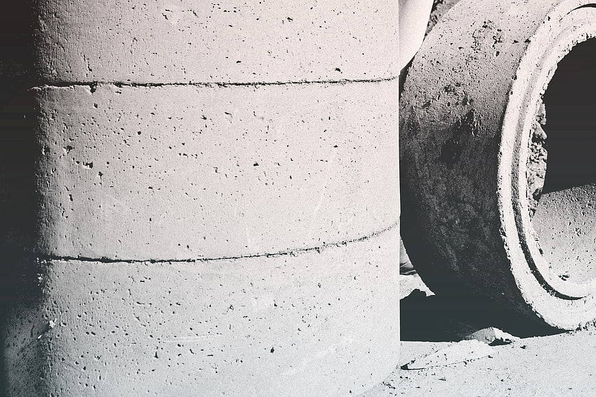 Black and White Concrete Pipes Construction Texture