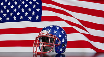 American Football Helmet With Stars And Stripes Design