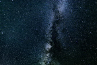 Milky Way Galaxy with Meteor Trail in Night Sky