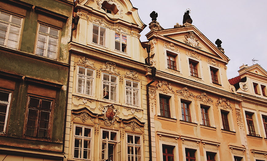 Historic European Baroque Architecture Facade