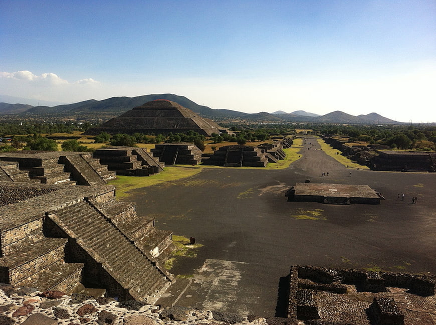 Aerial View of Teotihuacan Pyramids and Avenue of the Dead