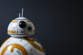 Close-up of BB-8 Star Wars Droid on Dark Background