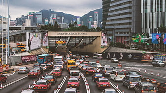 Hong Kong Cross-Harbour Tunnel Traffic Jam