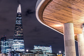 The Shard London Night Skyline with Modern Architecture