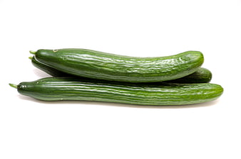 Fresh Green Cucumbers Isolated on White Background