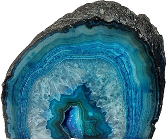 Blue Agate Geode Slice with Crystalline Center