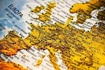 Close-Up Topographic Map of Central Europe with German Labels