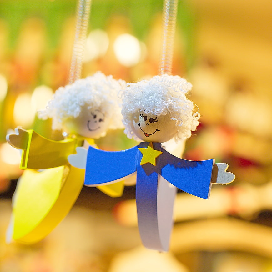 Handcrafted Wooden Angel Christmas Ornaments Hanging