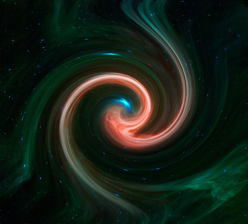 Abstract Swirling Galaxy Nebula in Space