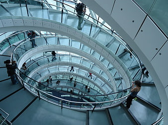 Spiral Glass Ramp Architecture Interior