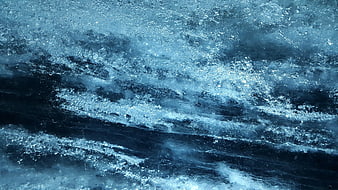 Abstract Blue Ice Texture with Frosty Cracks