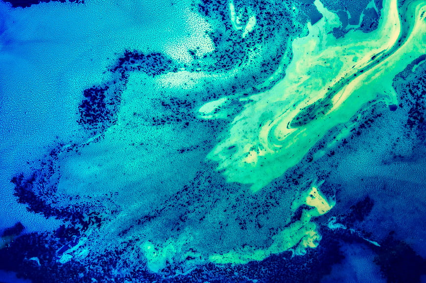 Abstract Blue and Green Fluid Art Texture Background