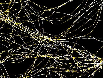 Abstract glowing neural network connections on black background