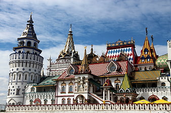 Colorful Izmajlovsky Kremlin Architecture in Moscow