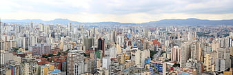Panoramic Aerial View of São Paulo City Skyline and Urban Landscape